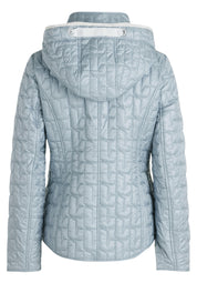 Leichte Steppjacke mit abnehmbarer Kapuze - 8399-Dusty Blue - Blau