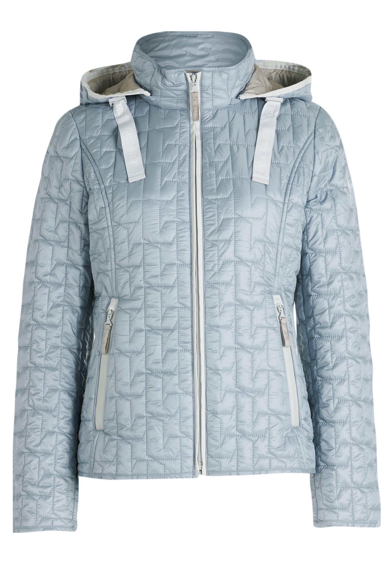 Leichte Steppjacke mit abnehmbarer Kapuze - 8399-Dusty Blue - Blau