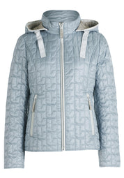 Leichte Steppjacke mit abnehmbarer Kapuze - 8399-Dusty Blue - Blau