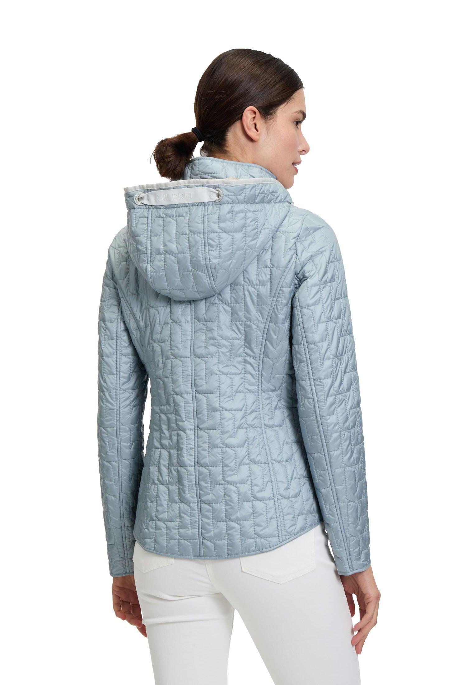 Leichte Steppjacke mit abnehmbarer Kapuze - 8399-Dusty Blue - Blau