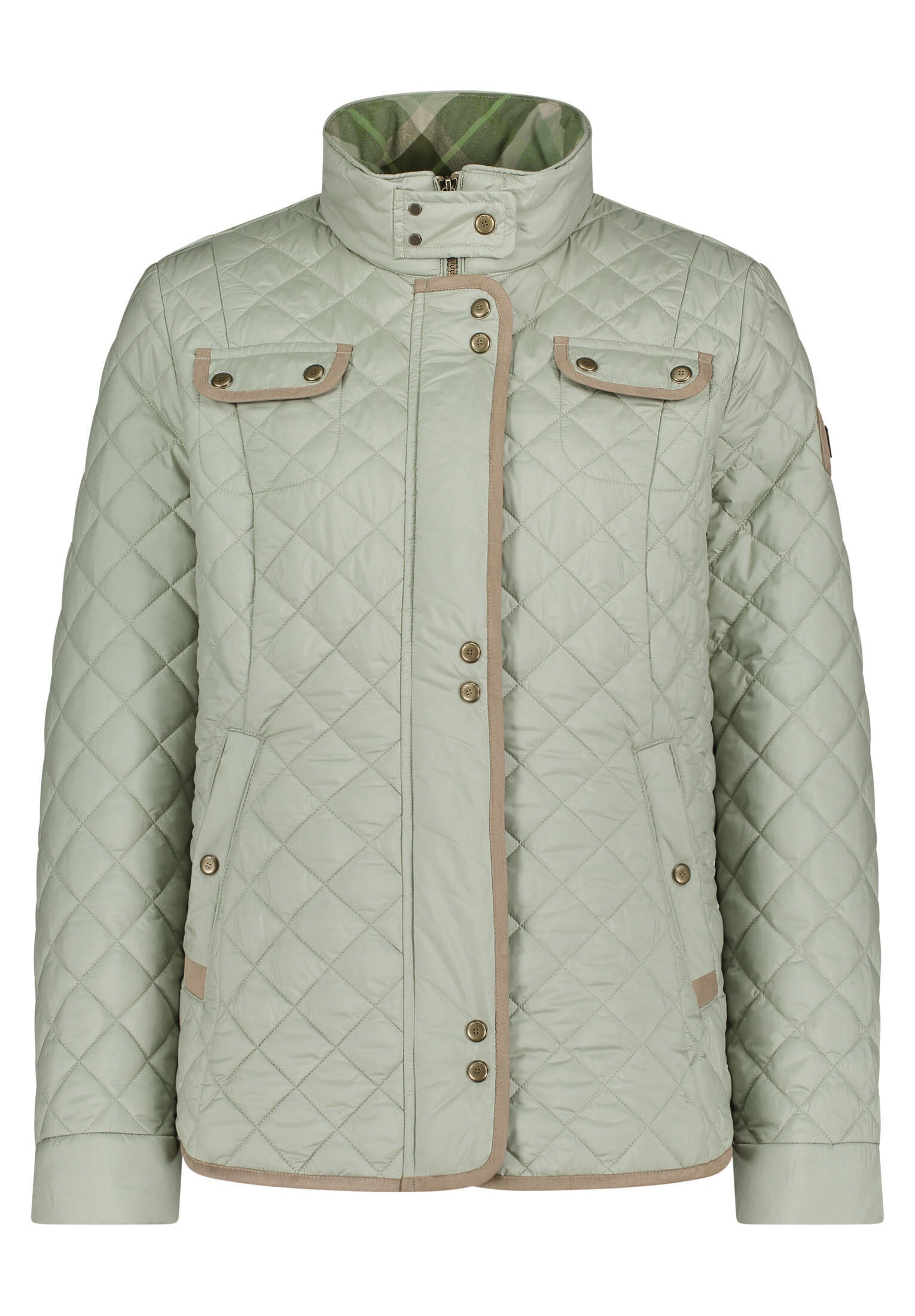 Leichte Steppjacke mit Stehkragen - 5538-Desert Sage - Grün