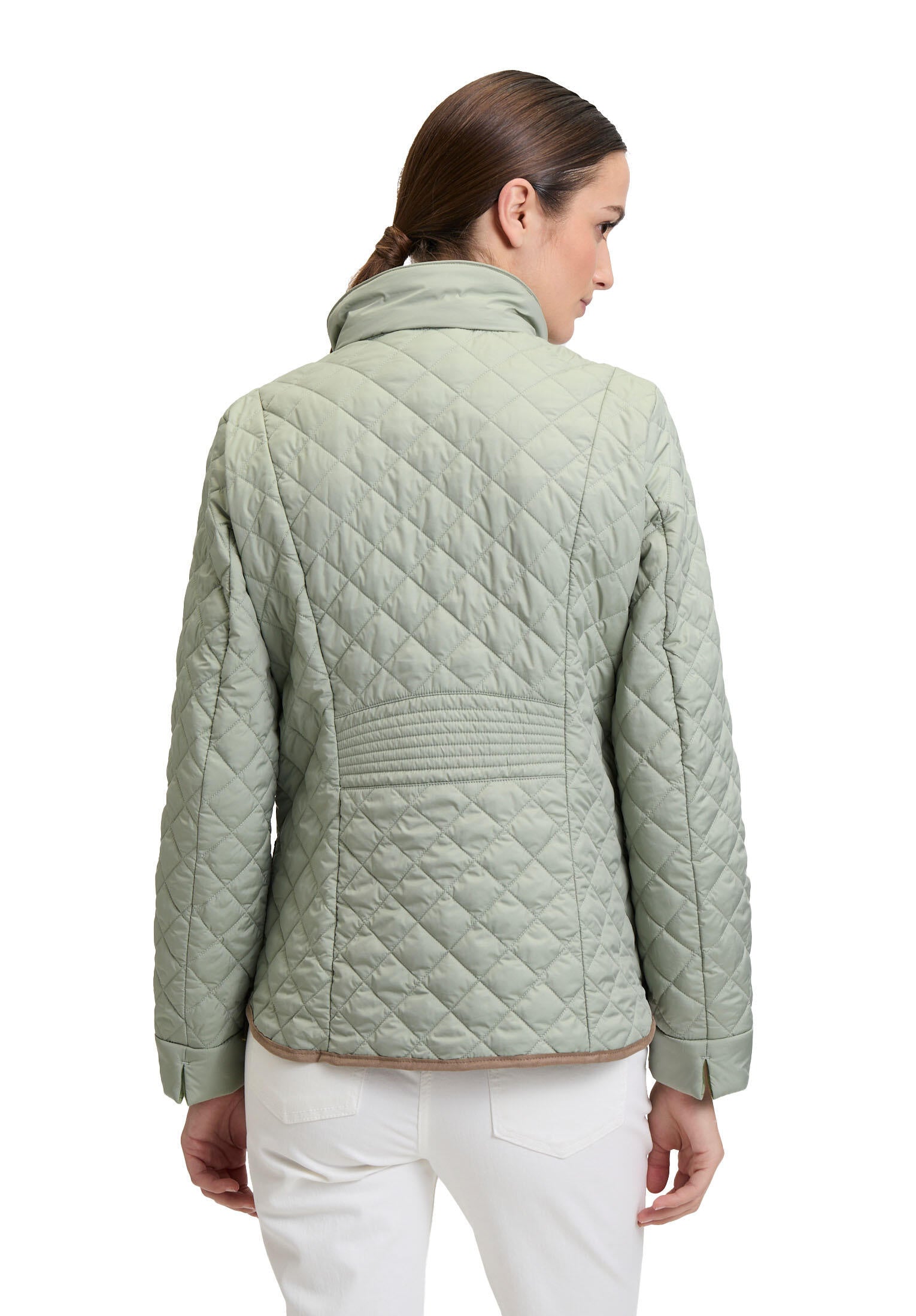 Leichte Steppjacke mit Stehkragen - 5538-Desert Sage - Grün