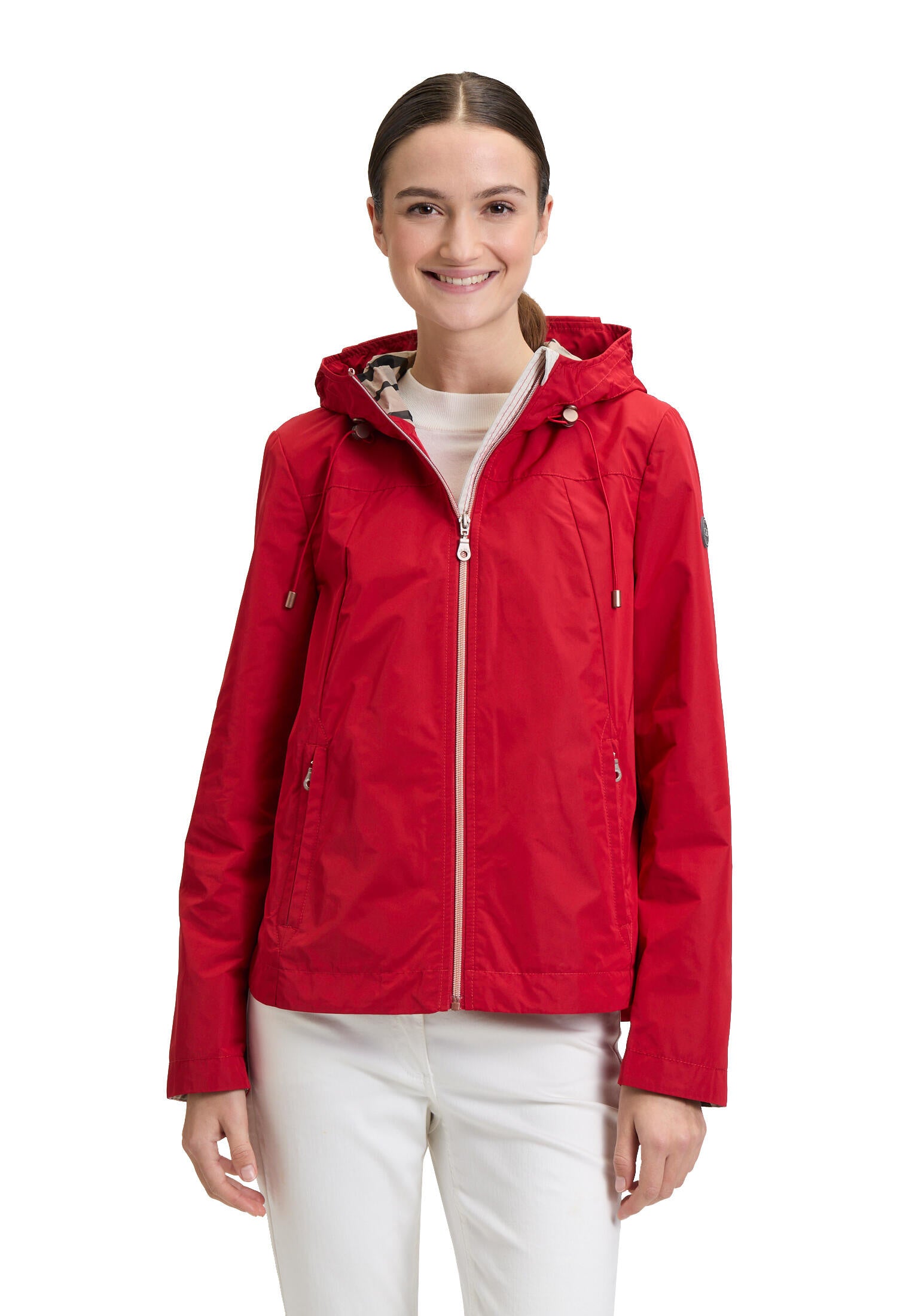 Übergangsjacke mit Kapuze - 4130-Ribbon Red - Rot