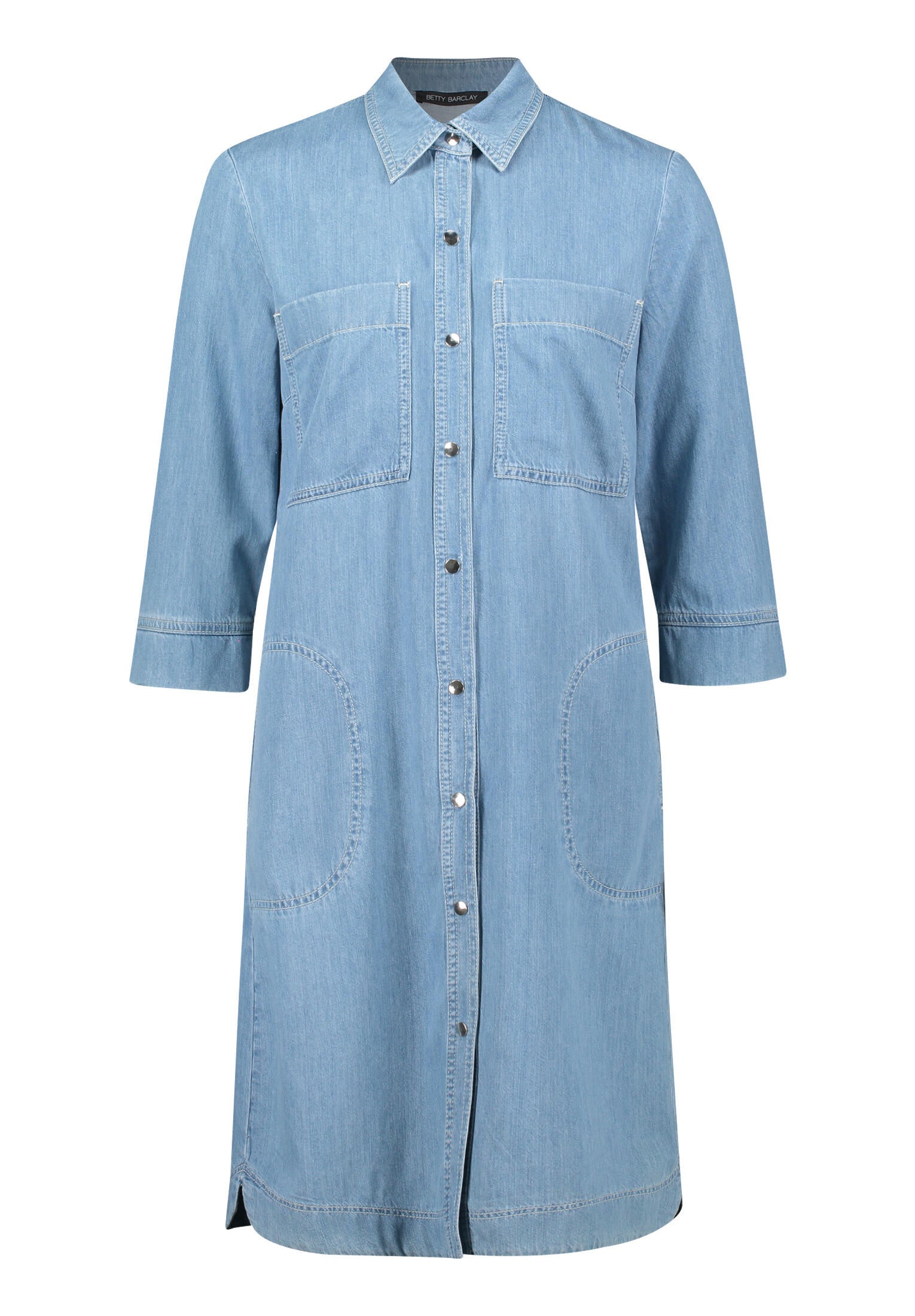 Hemdblusenkleid Midi in Jeans-Optik - 8618-Light Blue Denim - Blau