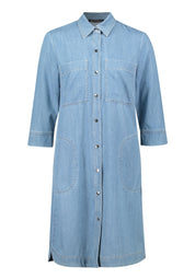 Hemdblusenkleid Midi in Jeans-Optik - 8618-Light Blue Denim - Blau