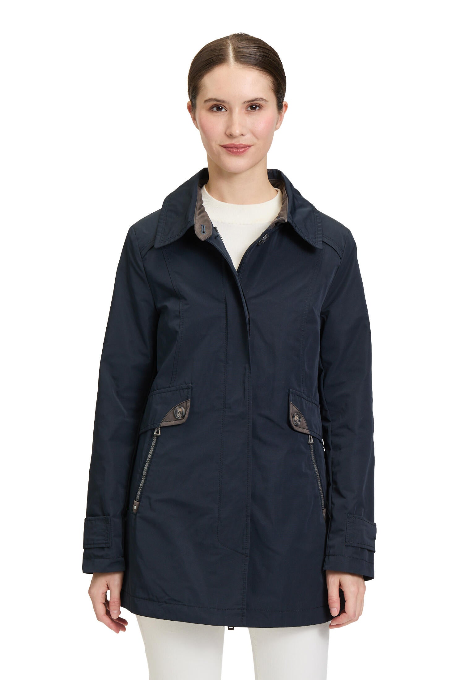 Übergangsjacke mit aufliegendem Kragen - 8538-Deep Navy - Blau