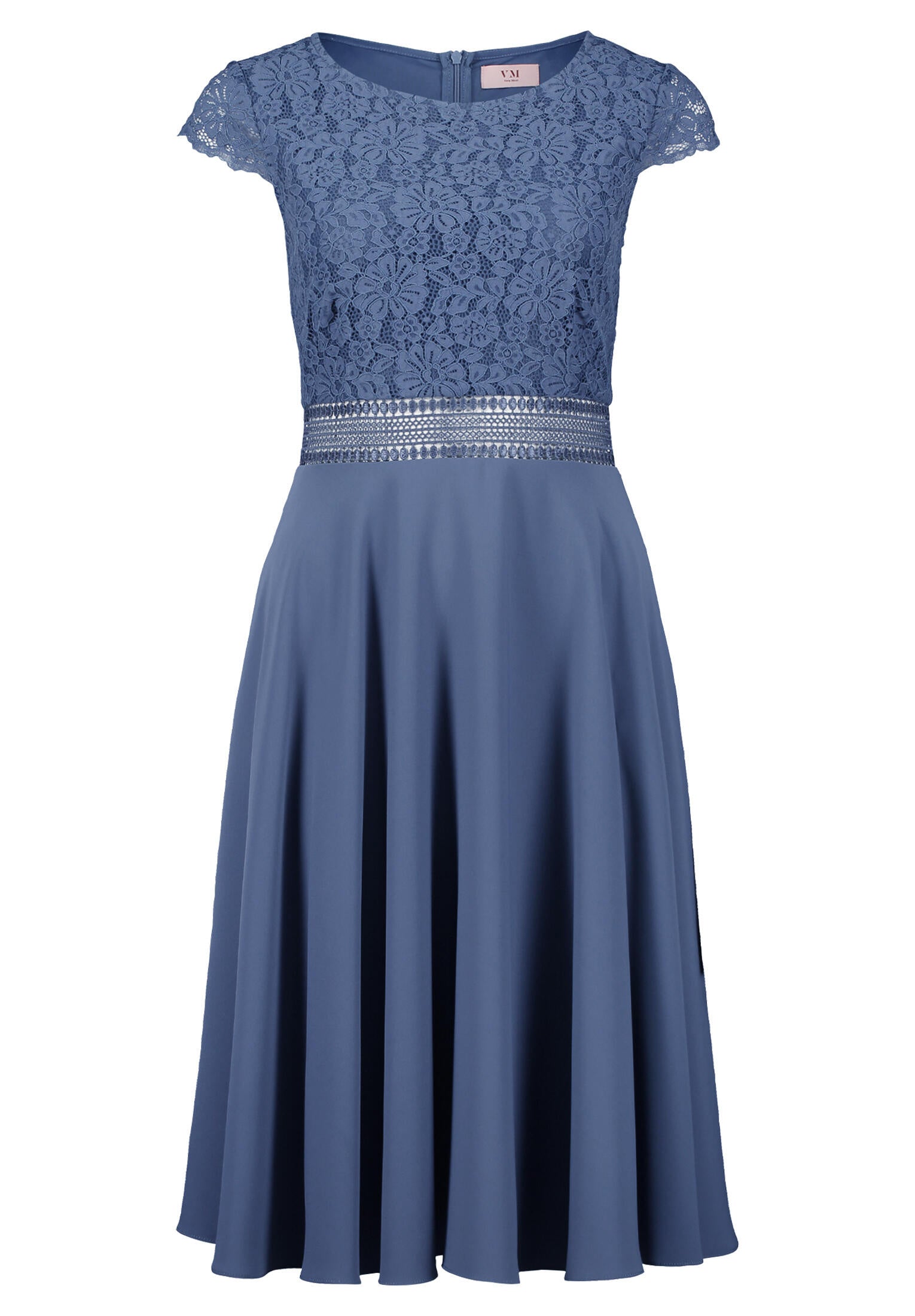 Cocktailkleid aus Spitze - 8454-Blue Stone - Blau