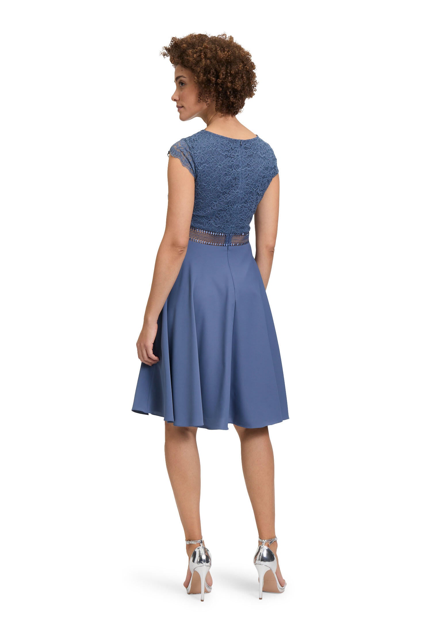 Cocktailkleid aus Spitze - 8454-Blue Stone - Blau