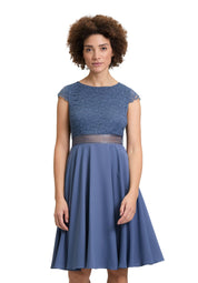 Cocktailkleid aus Spitze - 8454-Blue Stone - Blau