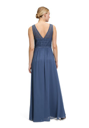 Abendkleid Maxi - 8454-Blue Stone - Blau