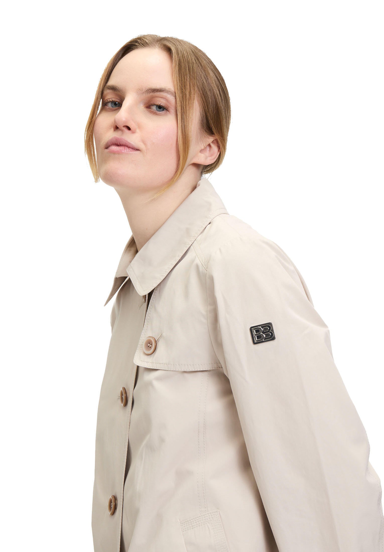 Übergangsjacke mit aufliegendem Kragen - 9104-Pastel Sand - Beige