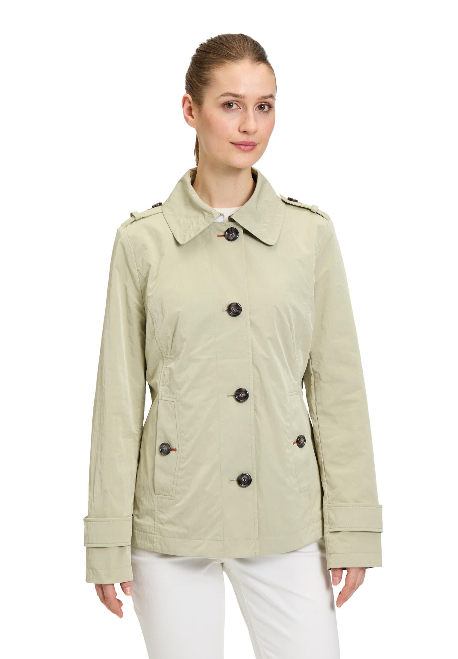 Übergangsjacke mit aufliegendem Kragen - 5477-Slate Green - Grün
