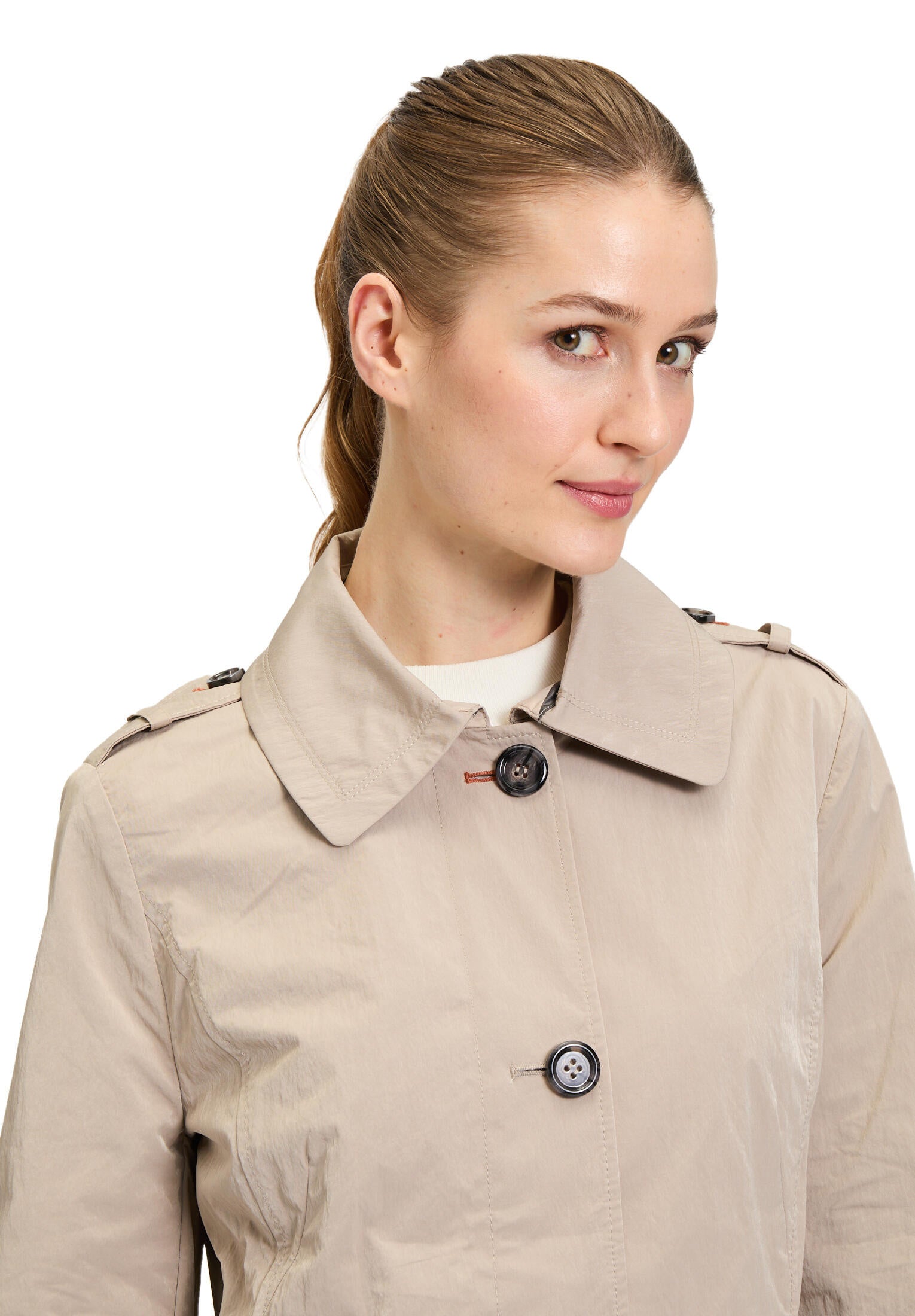 Übergangsjacke mit aufliegendem Kragen - 7310-Light Taupe - Beige