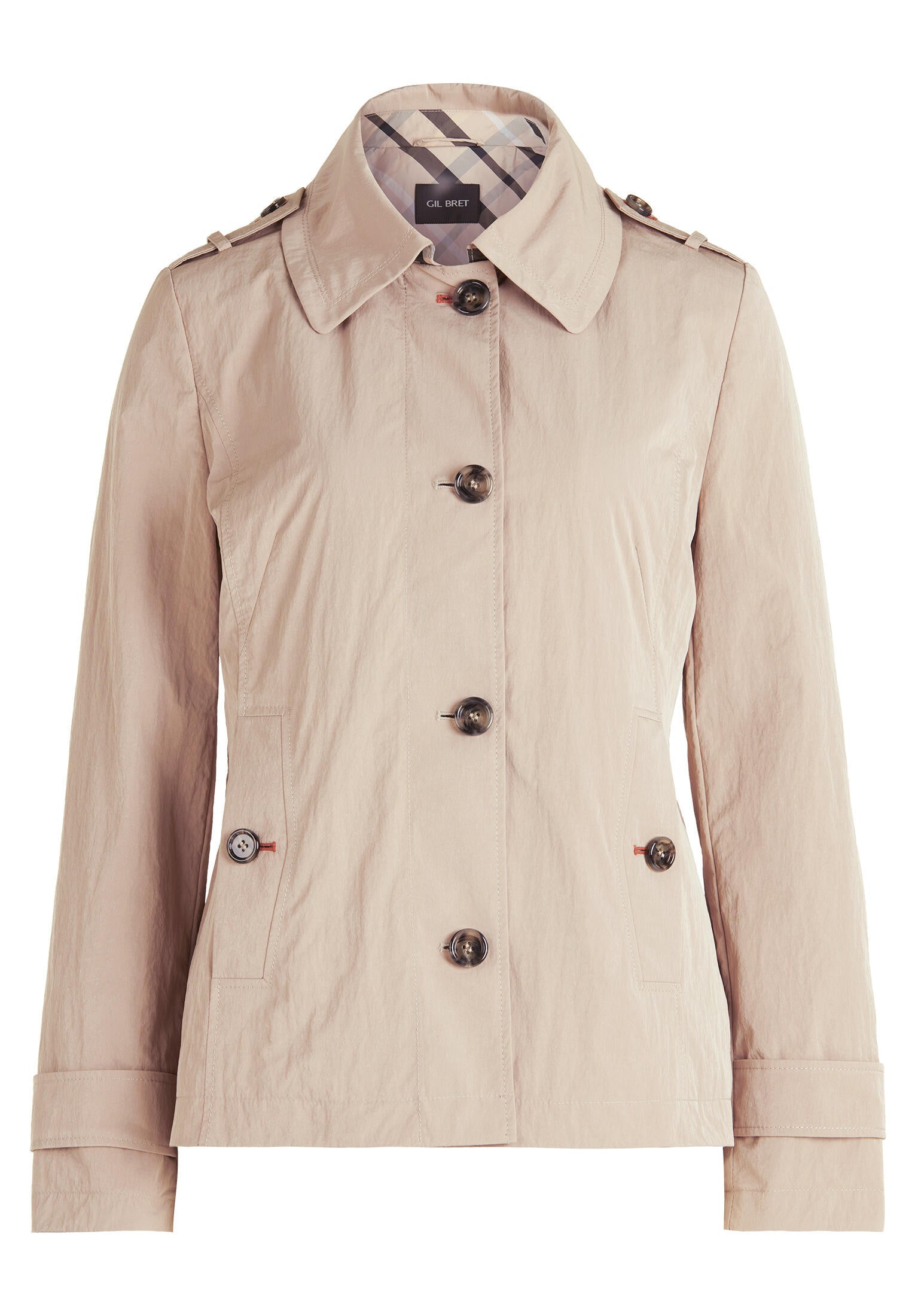 Übergangsjacke mit aufliegendem Kragen - 7310-Light Taupe - Beige