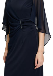 Cocktailkleid Midi mit Volantärmeln - 8541-Night Sky - Blau