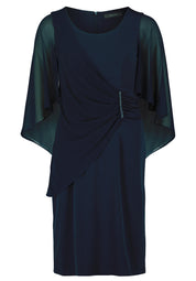 Cocktailkleid Midi mit Volantärmeln - 8541-Night Sky - Blau