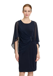 Cocktailkleid Midi mit Volantärmeln - 8541-Night Sky - Blau