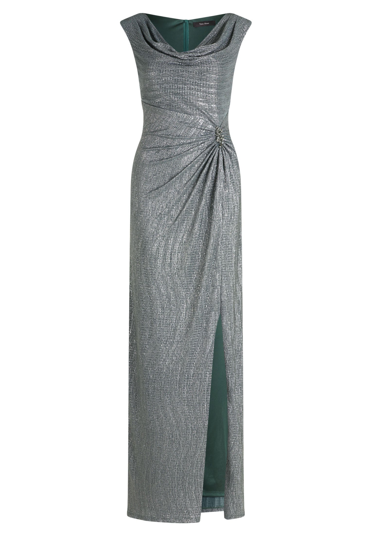 Abendkleid Maxi - 5899-Dark Green/Grey - Grün
