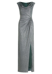 Abendkleid Maxi - 5899-Dark Green/Grey - Grün