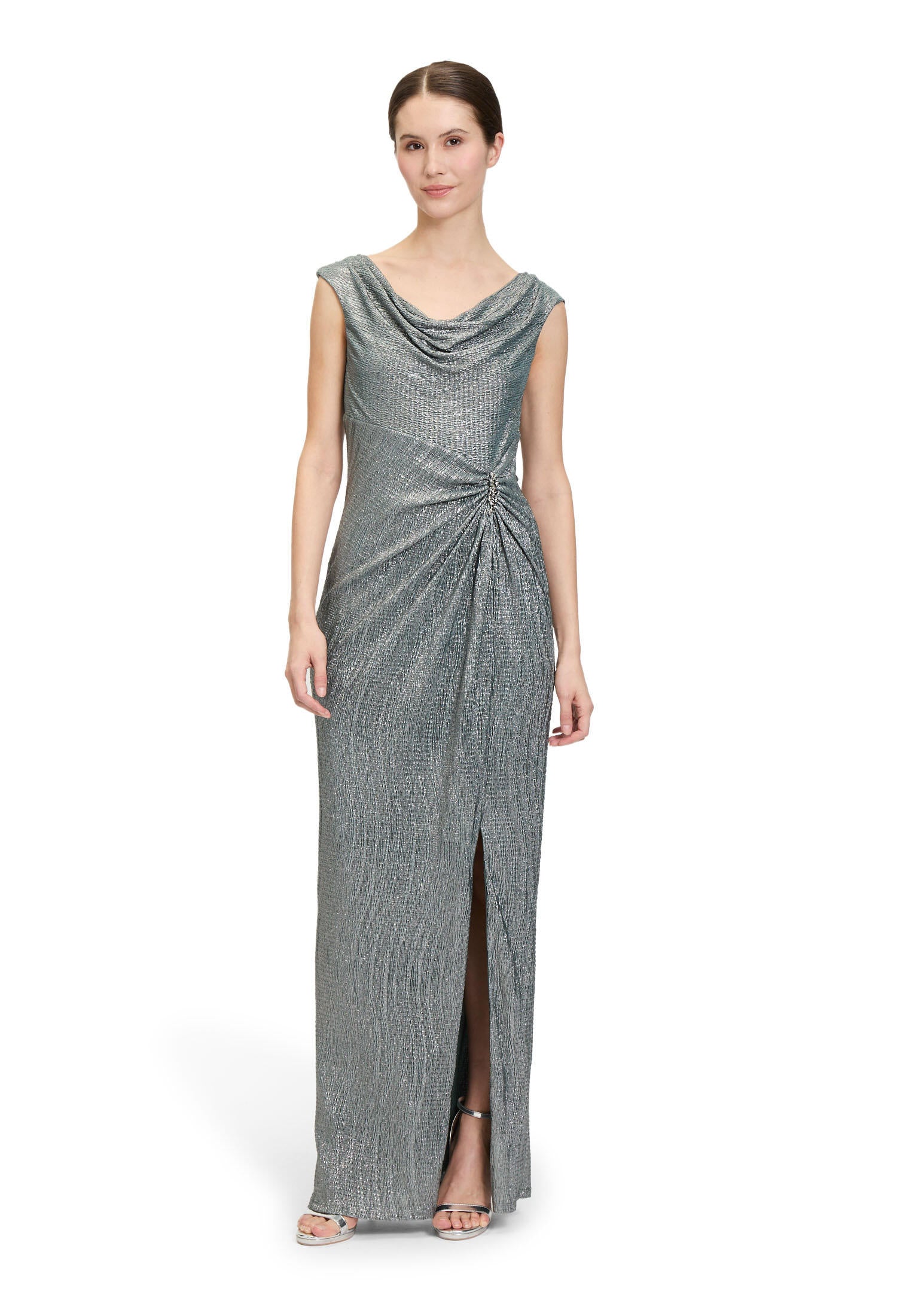 Abendkleid Maxi - 5899-Dark Green/Grey - Grün