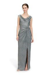 Abendkleid Maxi - 5899-Dark Green/Grey - Grün