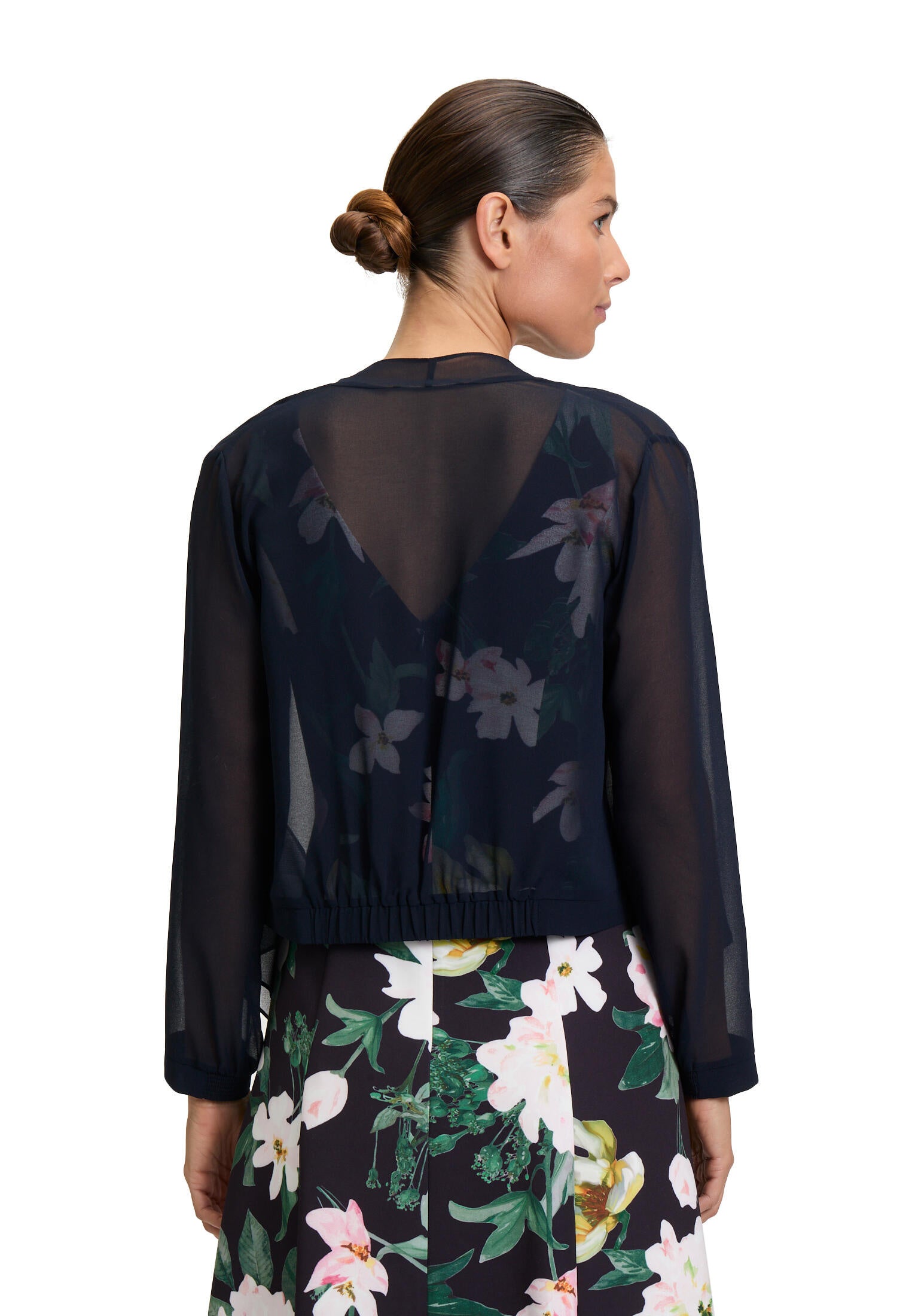 Blusenjacke aus Chiffon - 8541-Night Sky - Blau