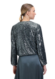 Blouson mit Pailletten - 5605-Grey Olive - Grau