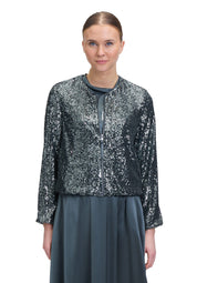 Blouson mit Pailletten - 5605-Grey Olive - Grau