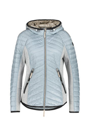 Steppjacke mit Kapuze - 8399-Dusty Blue - Blau