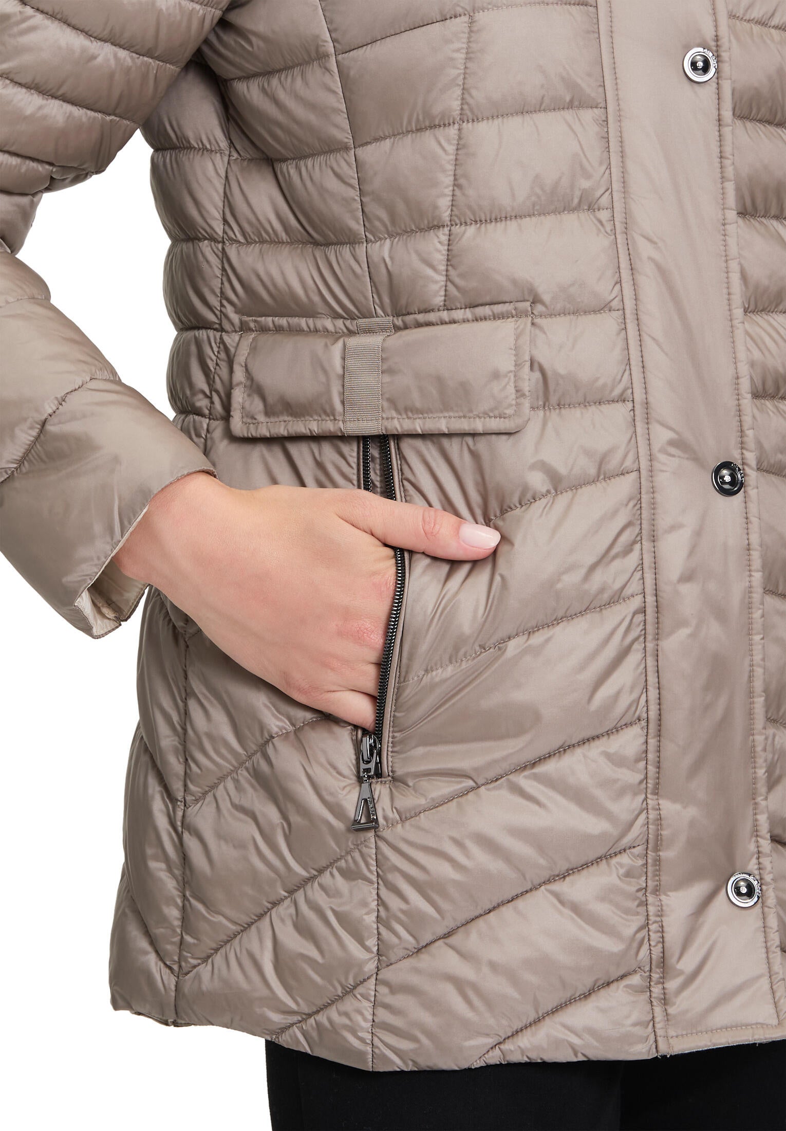 Steppjacke mit Kapuze - 9018-Paloma - Beige