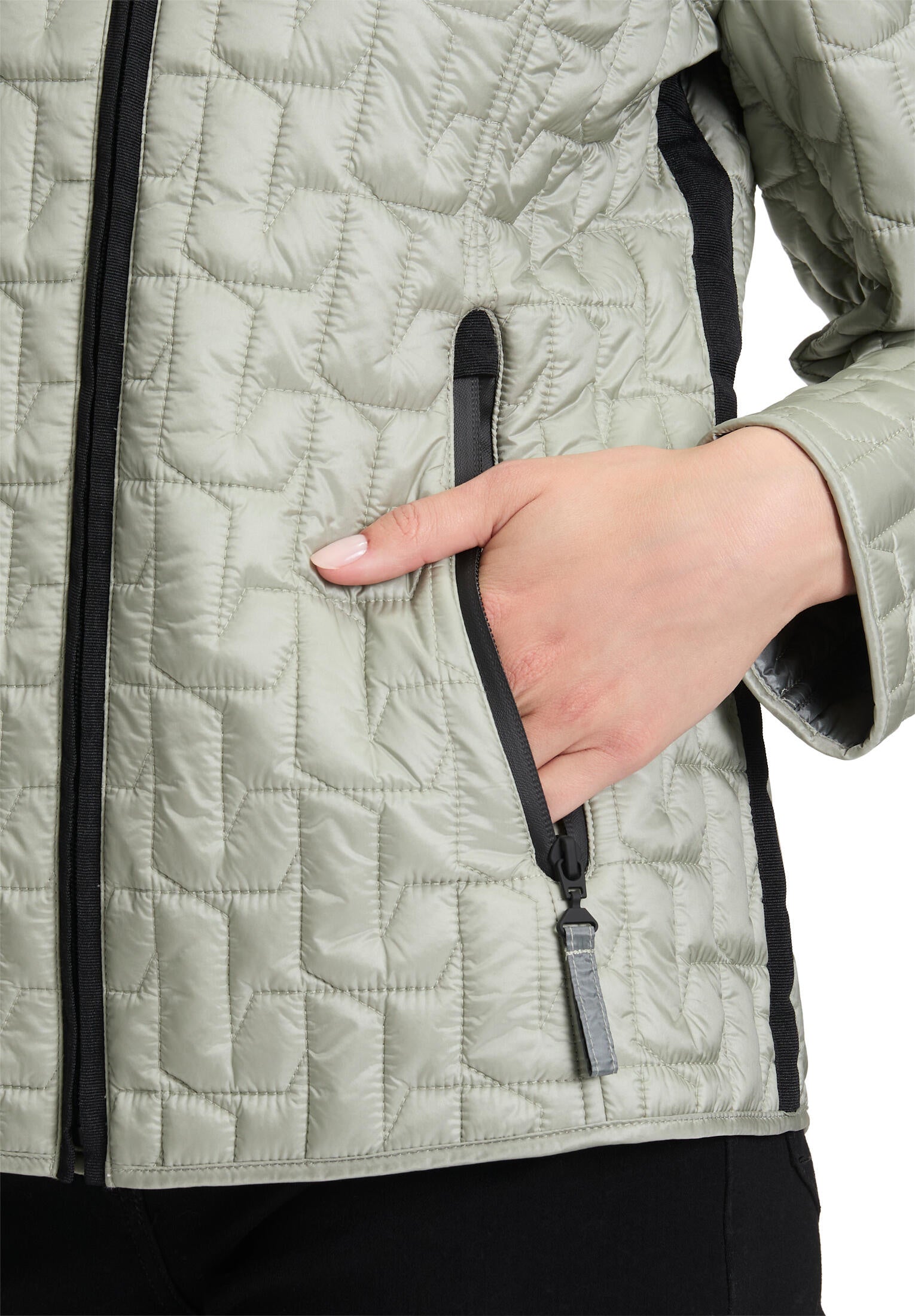 Steppjacke mit Stehkragen - 8458-Sky Gray - Grün