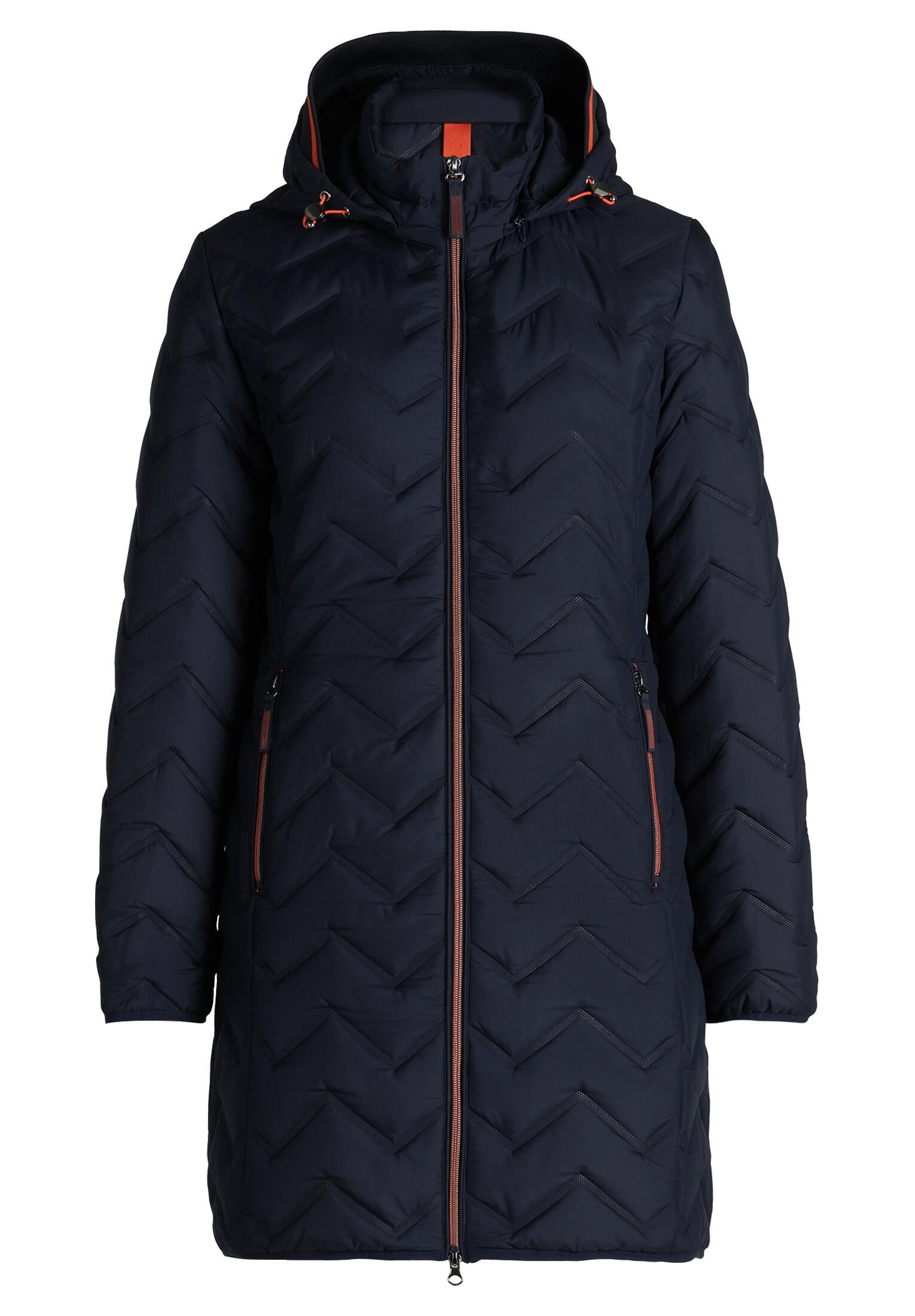 Mantel mit abnehmbarer Kapuze - 8538-Deep Navy - Blau