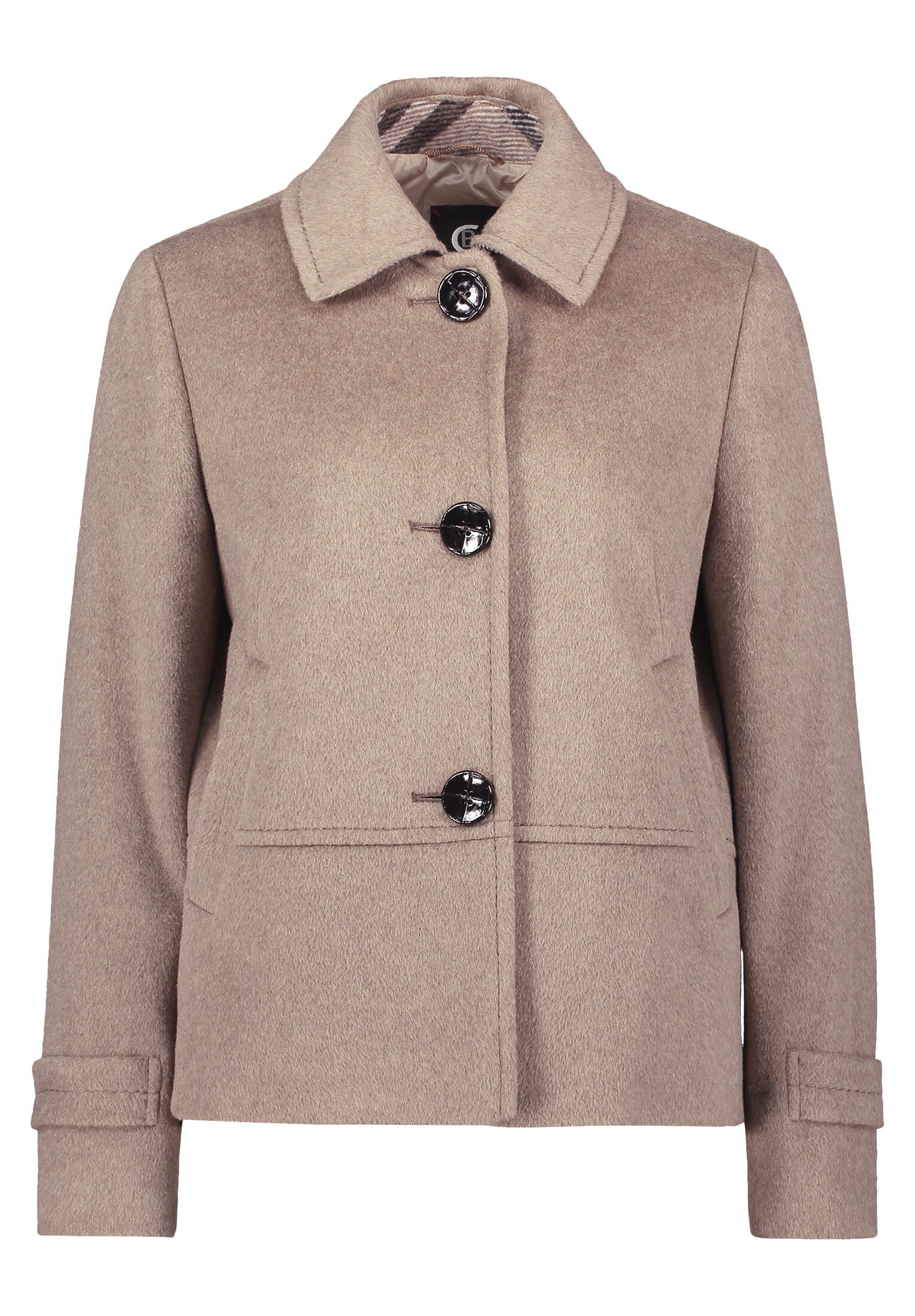 Übergangsjacke aus Wollmix - 7714-Taupe Melange - Braun