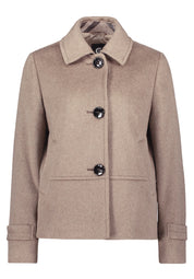 Übergangsjacke aus Wollmix - 7714-Taupe Melange - Braun