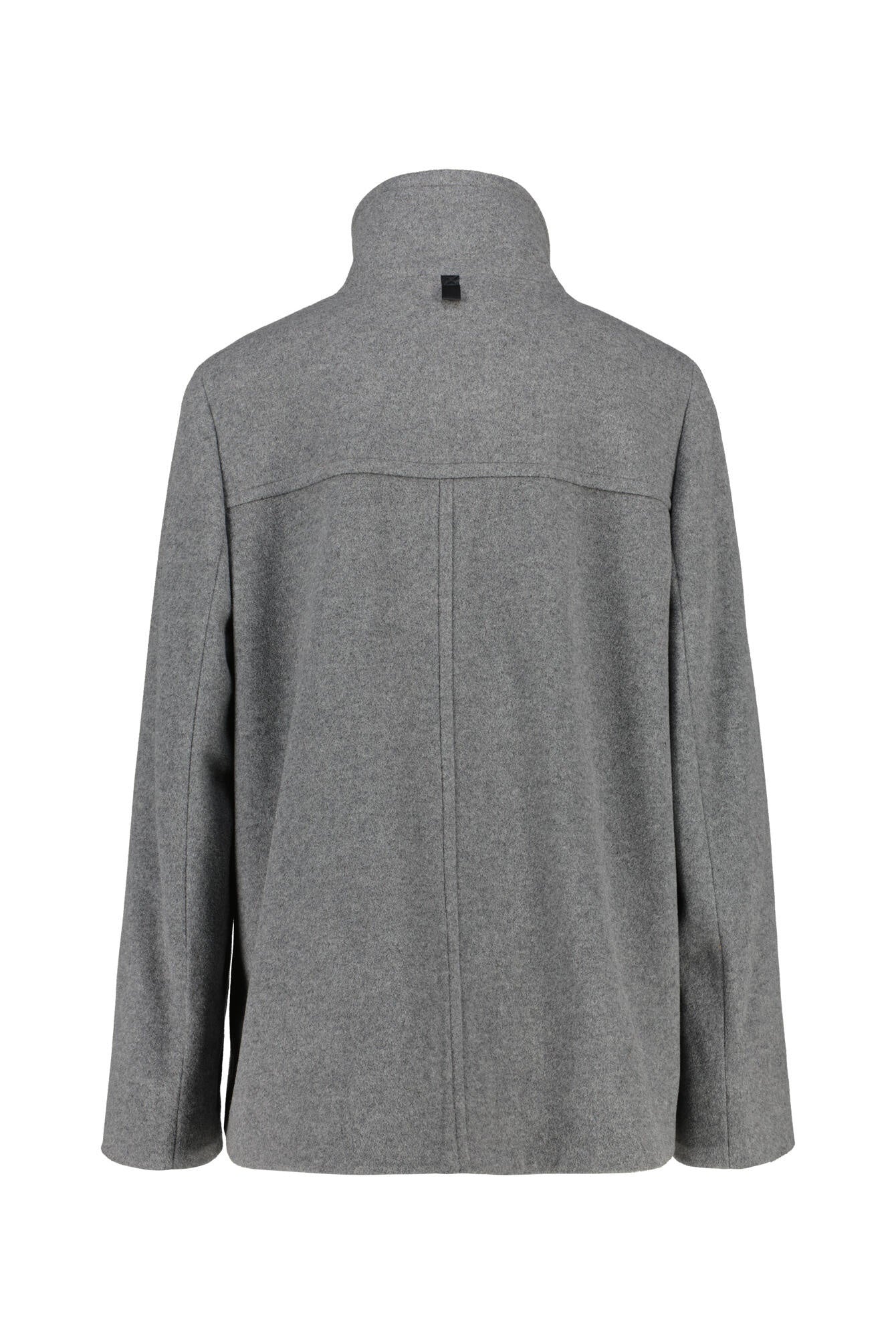 Wolljacke mit Stehkragen - 9709-Light Grey Melange - Grau