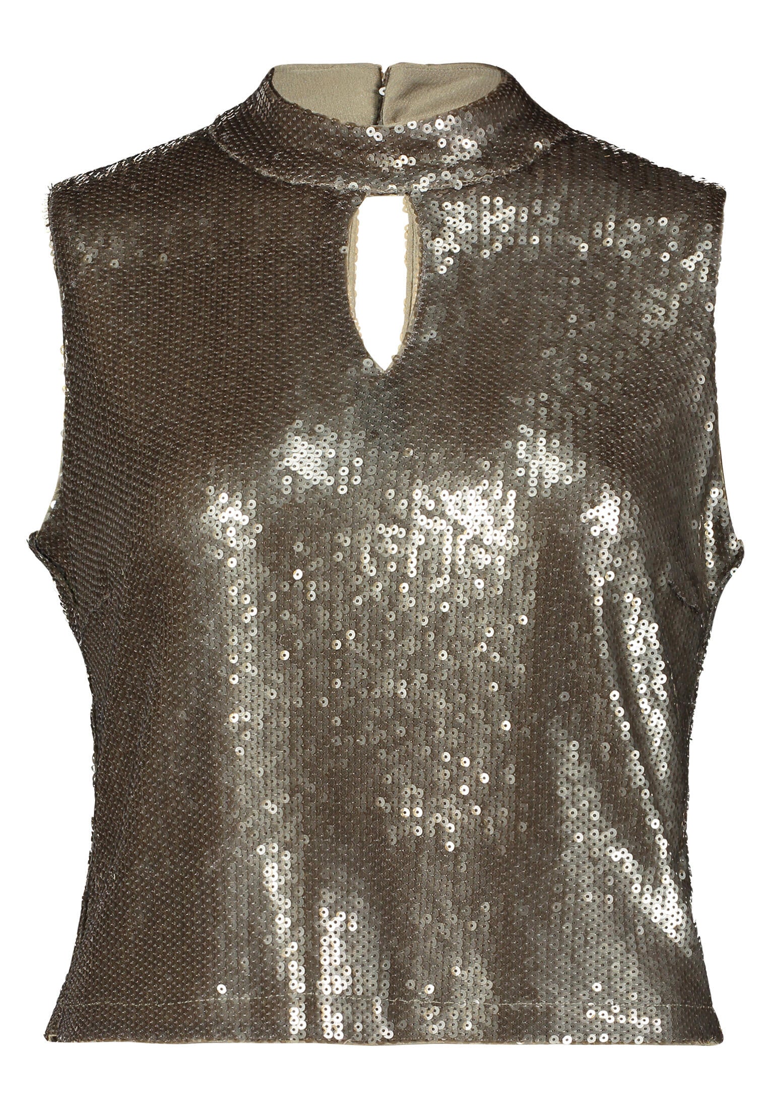 Pailletten-Top - 7387-Turf - Khaki