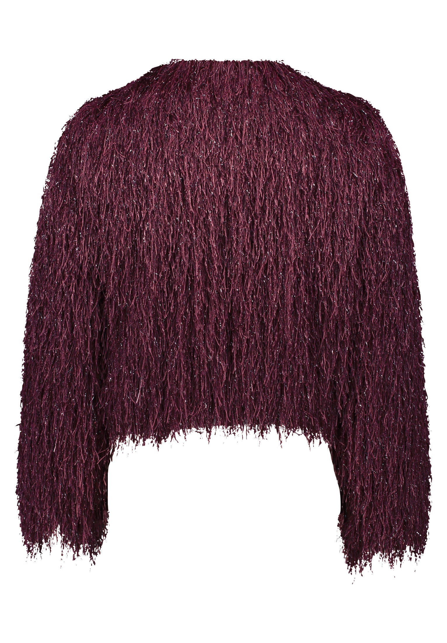 Bomberjacke mit Fransen - 4715-Deep Dahlia - Rot