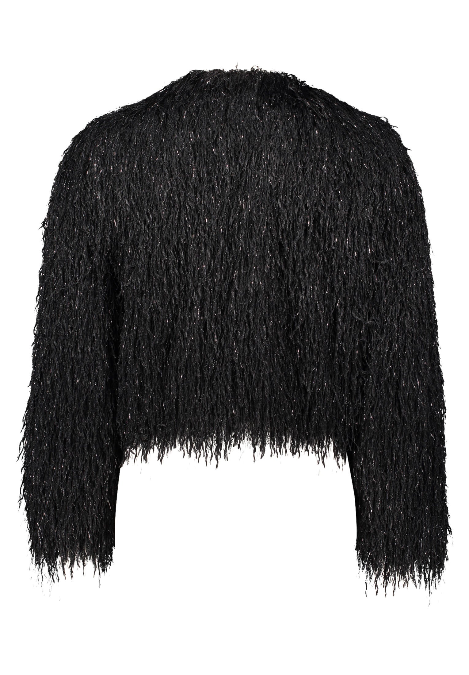 Bomberjacke mit Fransen - 9045-Black - Schwarz