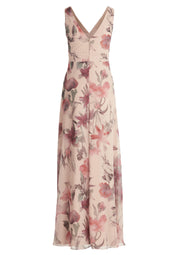 Cocktailkleid Maxi floral - 1847-Cream/Dark Red - Beige
