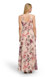 Cocktailkleid Maxi floral - 1847-Cream/Dark Red - Beige