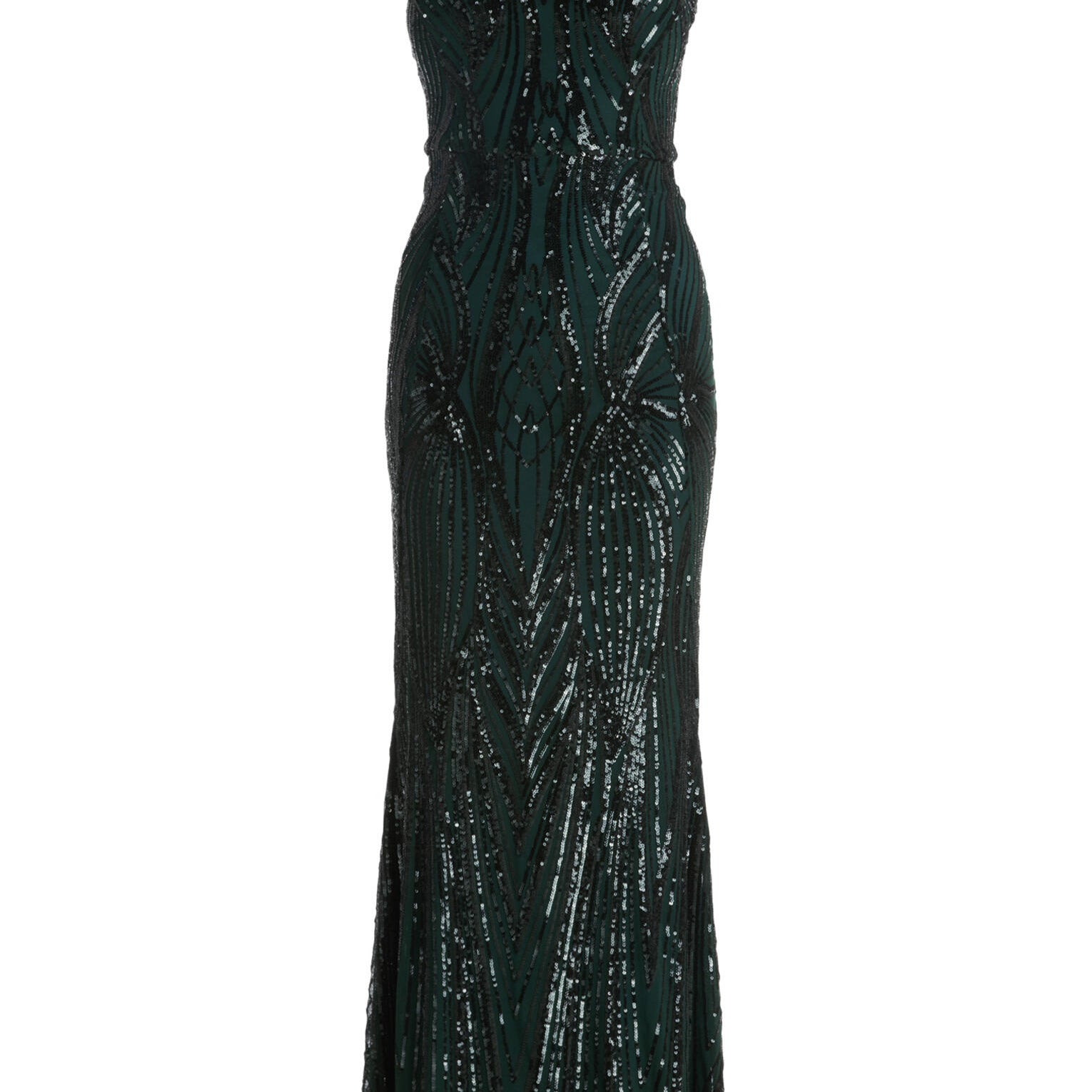 Abendkleid Maxi mit Pailletten - 9237-Dusty Slate - Grün