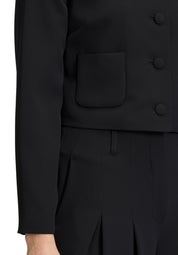 Blazer cropped mit aufliegendem Kragen - 9045-Black - Schwarz