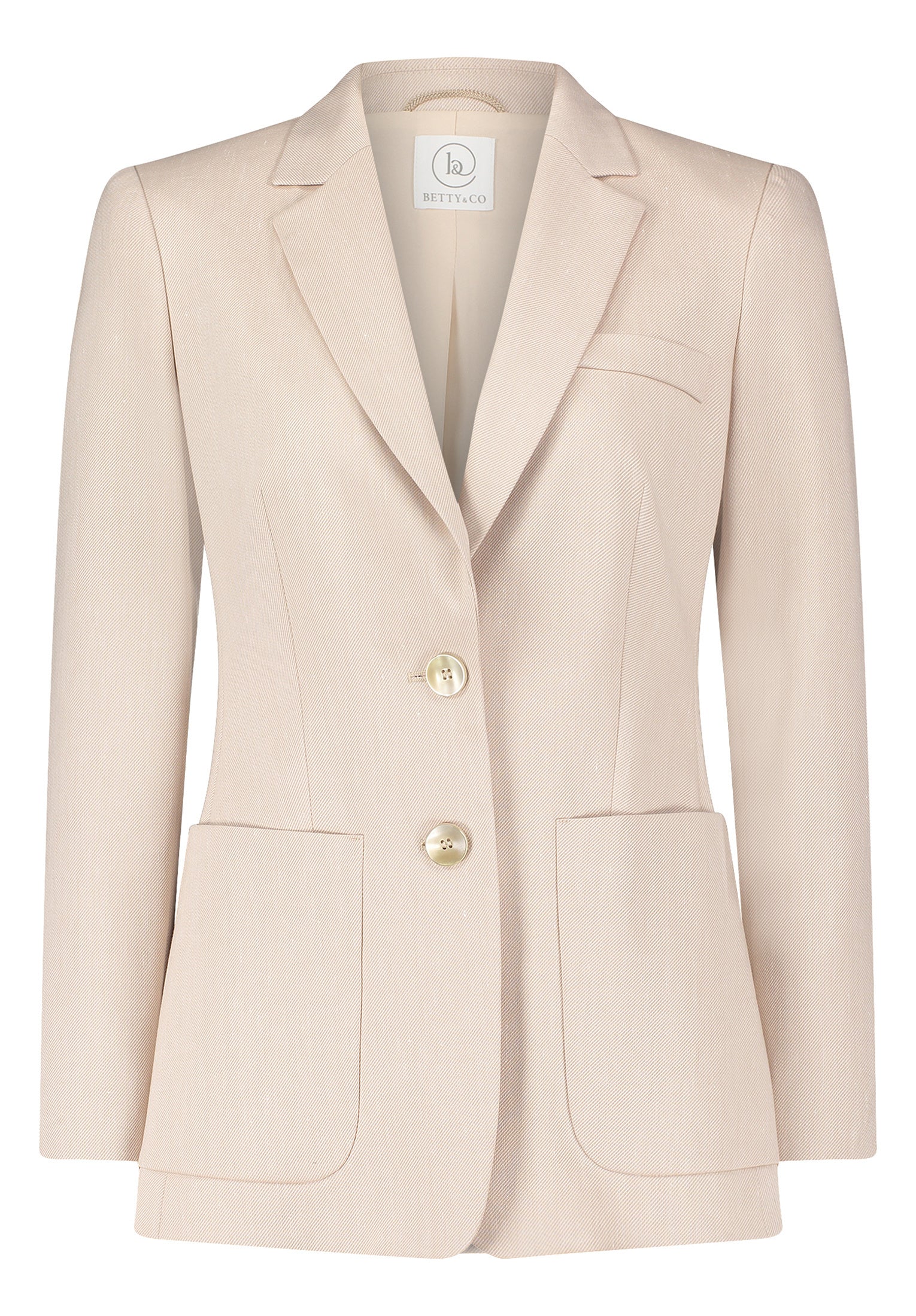 Blazer aus Leinen - 1714-Dark Cream Melange - Beige