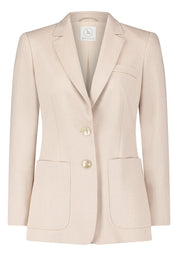 Blazer aus Leinen - 1714-Dark Cream Melange - Beige