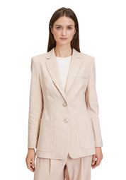 Blazer aus Leinen - 1714-Dark Cream Melange - Beige