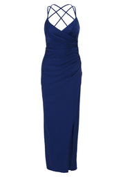 Slipkleid mit Beinschlitz - 8423-Festival Blue - Blau