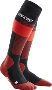 Merino Kompressionssocken Skiing - 341-red - Rot | Schwarz