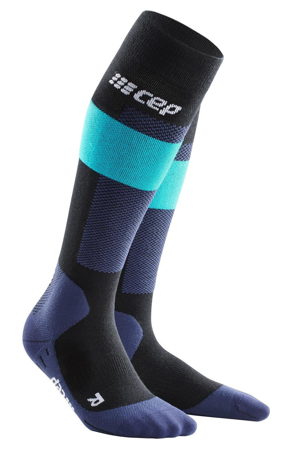 Merino Kompressionssocken Skiing - 039-blue - Blau