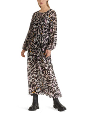 Midikleid aus Viskose - 257 - Rosa | Mehrfarbig