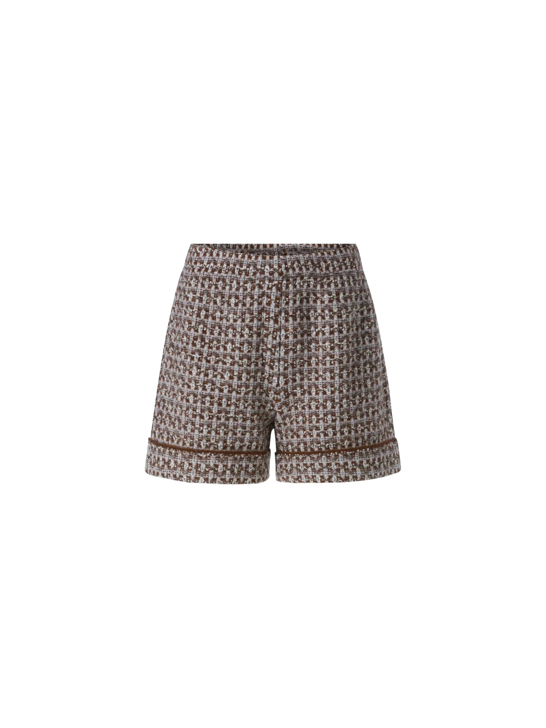 Shorts aus Wollmix mit Glitzer - 620 - Braun